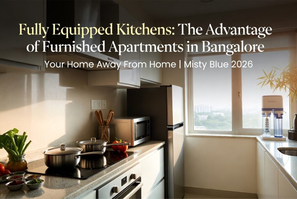 Discover why fully equipped kitchens are the biggest advantage of furnished apartments in Bangalore. Save 35-45% on food, eat healthier, and feel truly at home with Misty Blue premium serviced apartments. Book your 1, 2 or 3 BHK today!